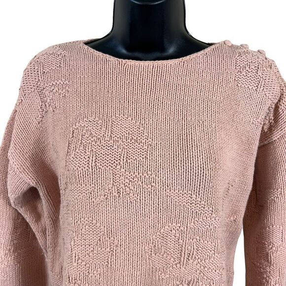 Vintage 80’s / 90’s SKYR Dusty Pink Cropped Knit Sweater - Picture 2 of 11